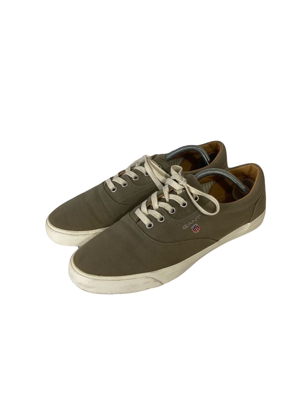 GANT Sneakers Men 10 Grey Canvas Logo Flag Lace-Up